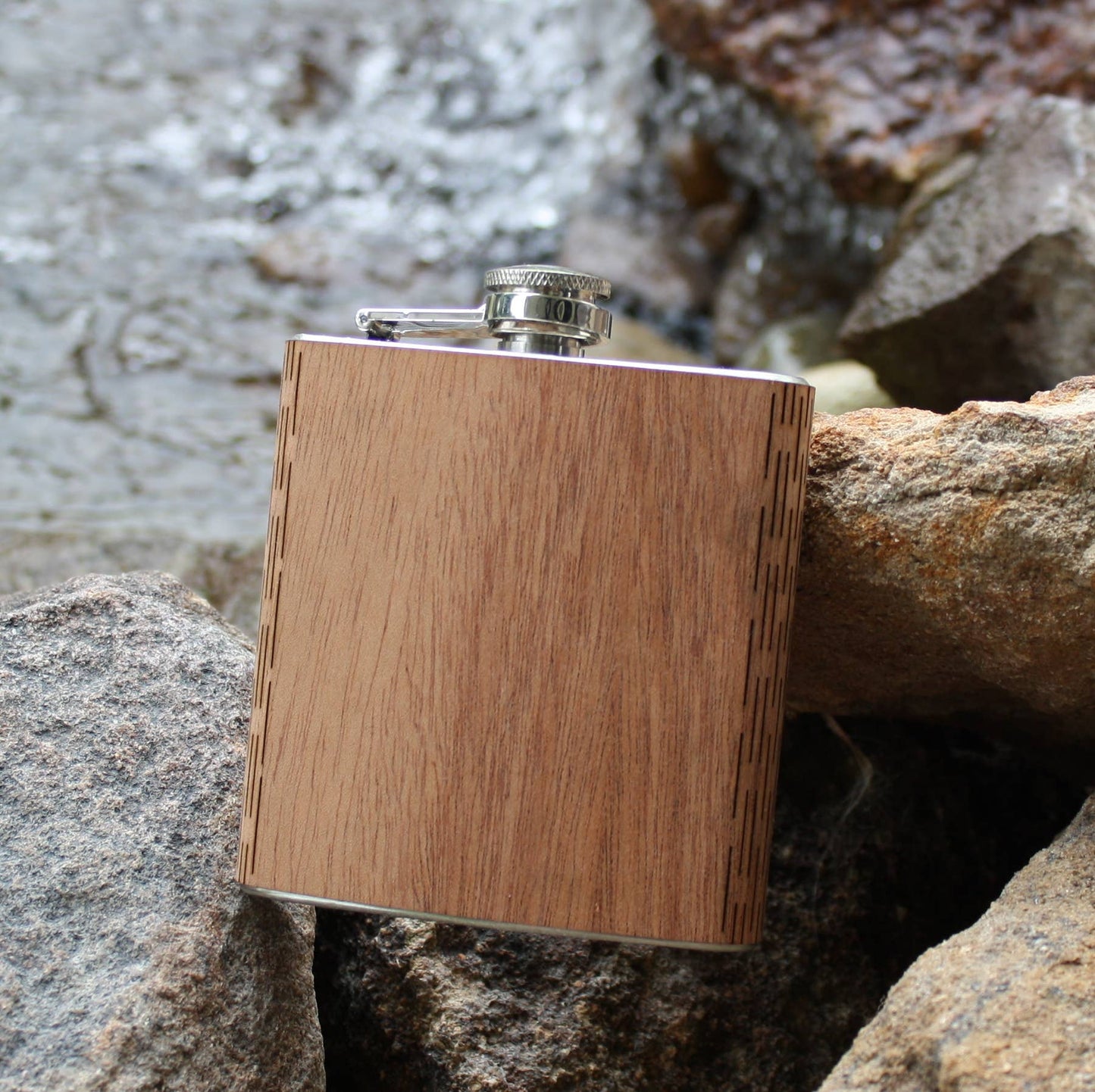 6 oz. Wooden Hip Flask – Real Wood Wrapped Stainless Steel Flask, Handcrafted in the USA
