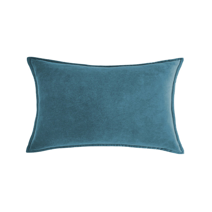 Luxe velvet lumbar pillow 19 colors classic flange edge elegant solid color accent insert included 12"x20", decorative velvet cushion for living room