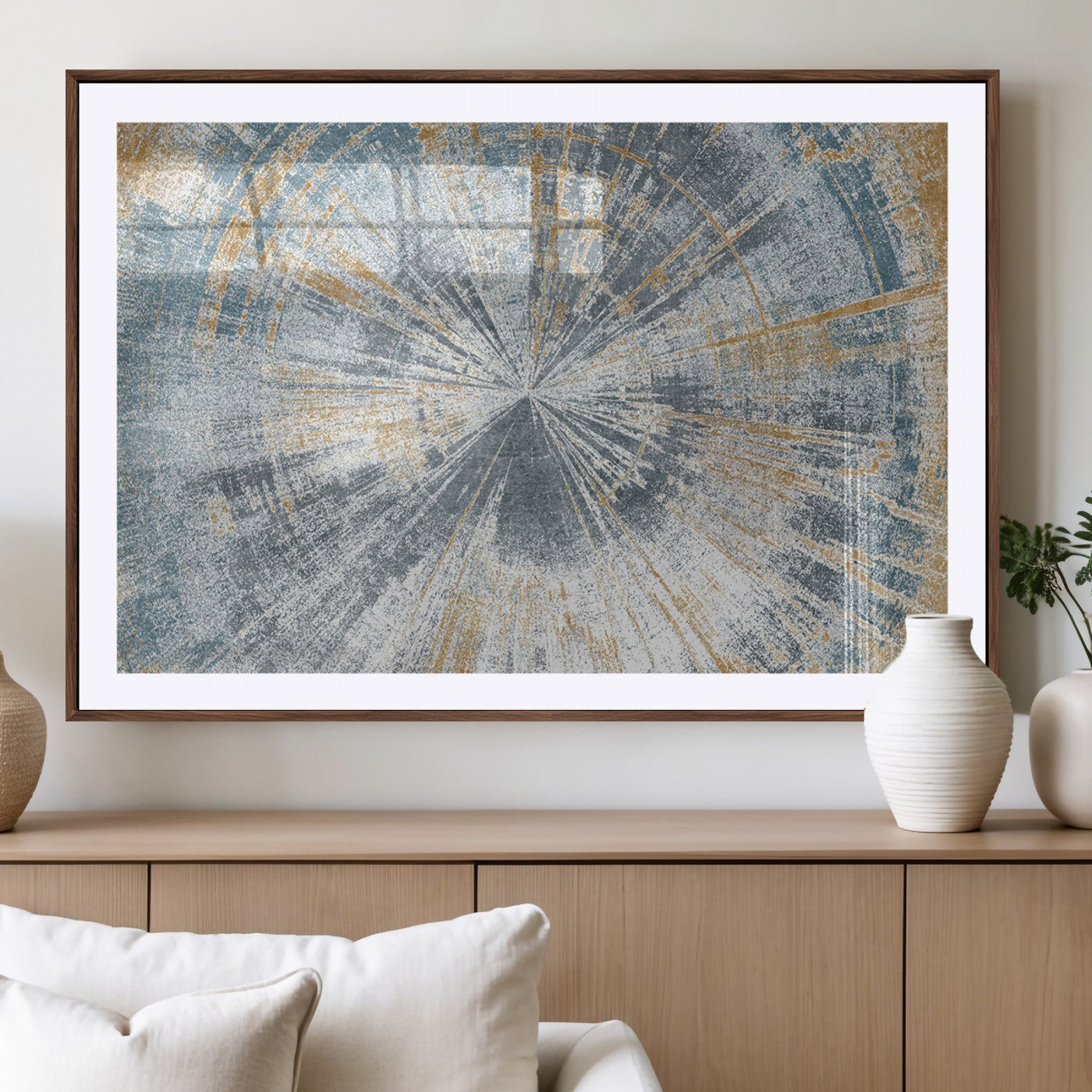 Radiant Abstract Wood Rings Canvas Art – Modern Triptych