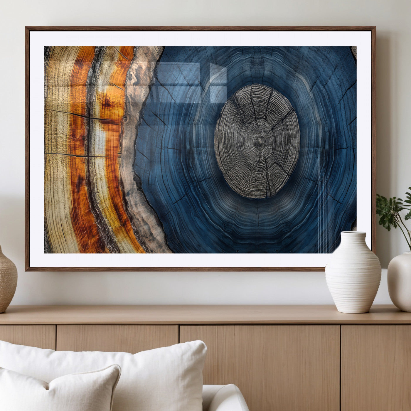 Abstract Tree Rings Wall Art Canvas Print – Modern Wood