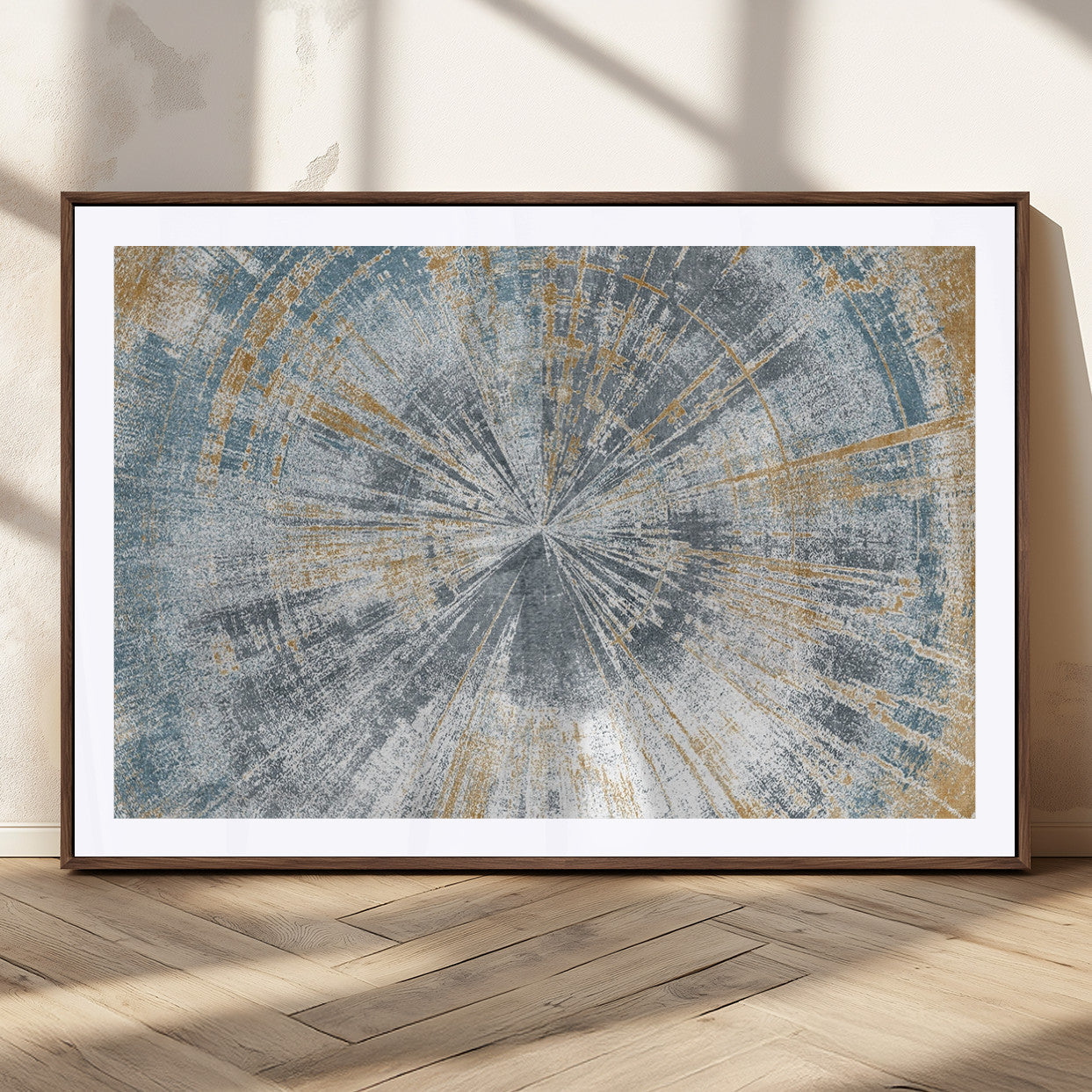 Radiant Abstract Wood Rings Canvas Art – Modern Triptych