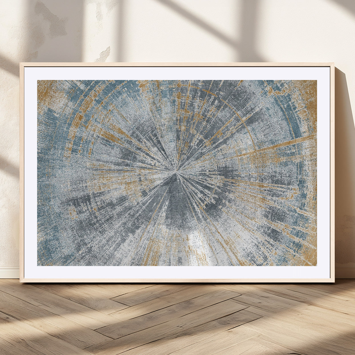 Radiant Abstract Wood Rings Canvas Art – Modern Triptych