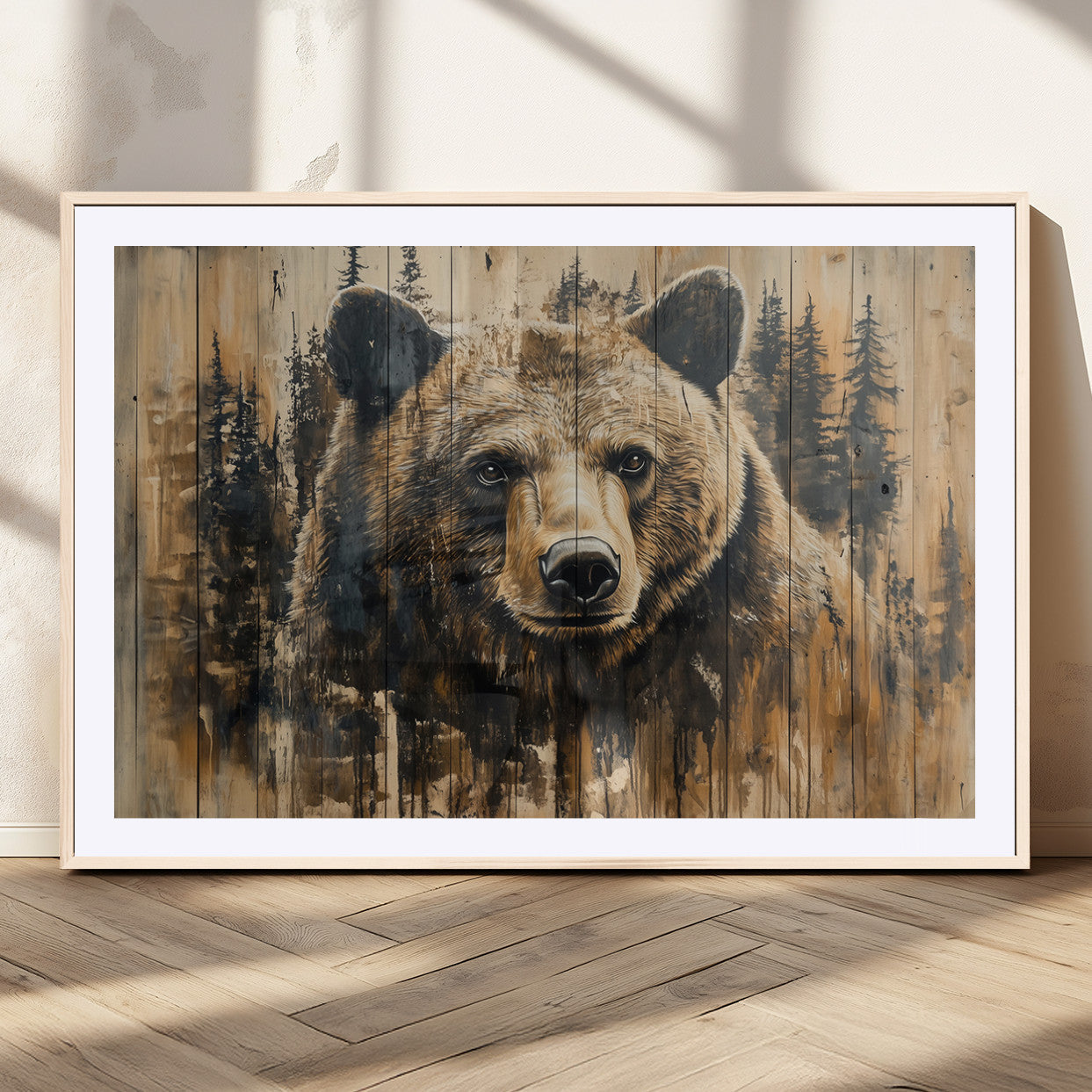 Majestic Grizzly 399 Bear Wall Art | 3-Panel Rustic Canvas