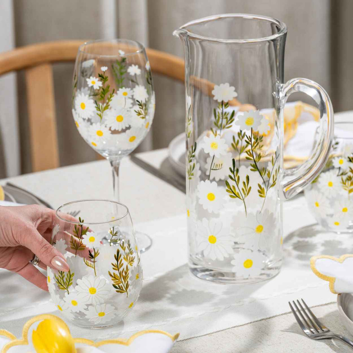 Painted Daisy Pitcher