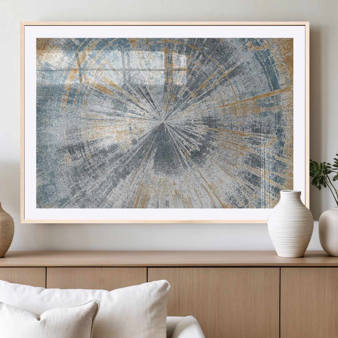 Radiant Abstract Wood Rings Canvas Art – Modern Triptych