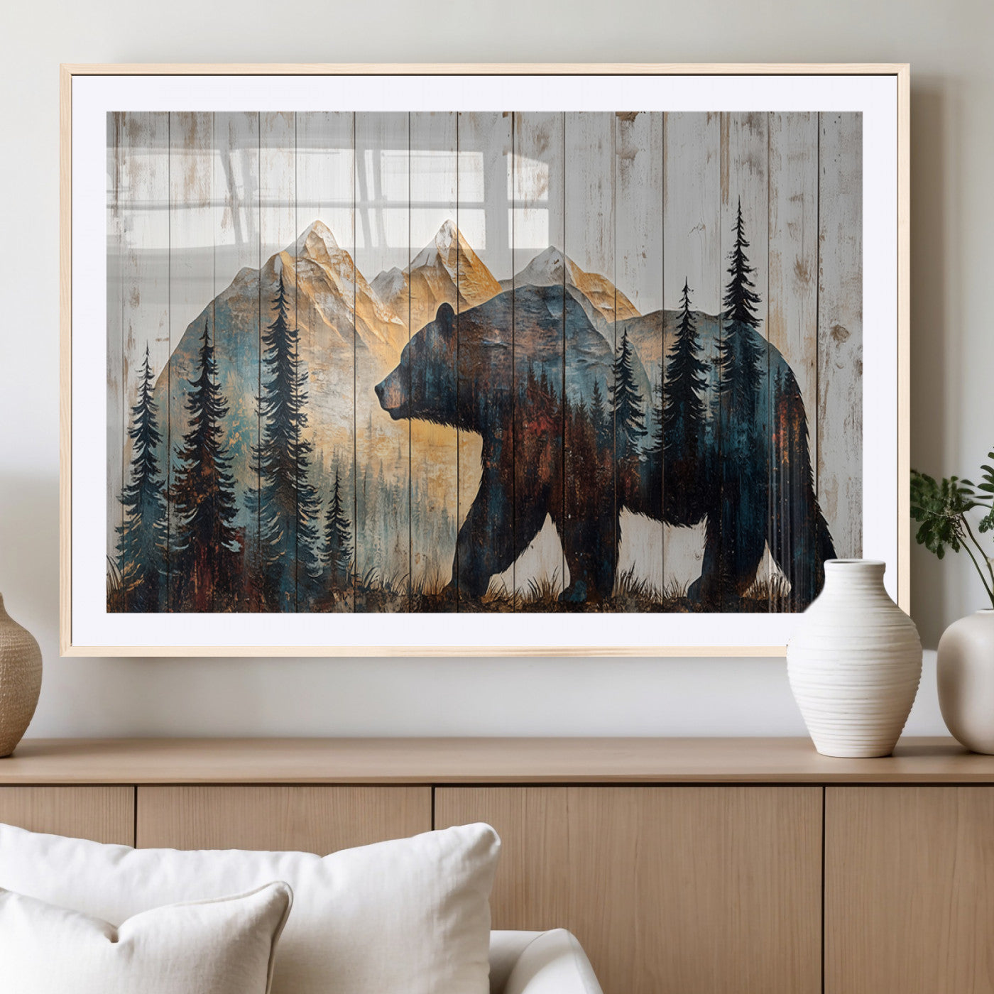 Rustic Bear Wall Art - Grizzly 399 Bear Wall Art - Mountain