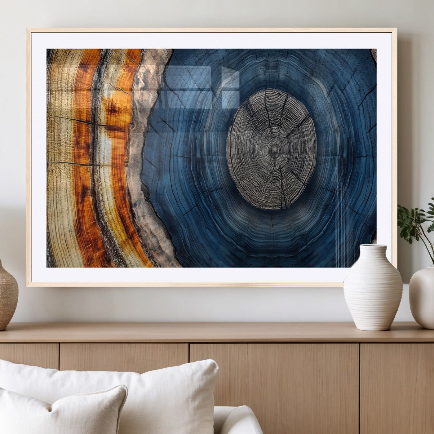 Abstract Tree Rings Wall Art Canvas Print – Modern Wood