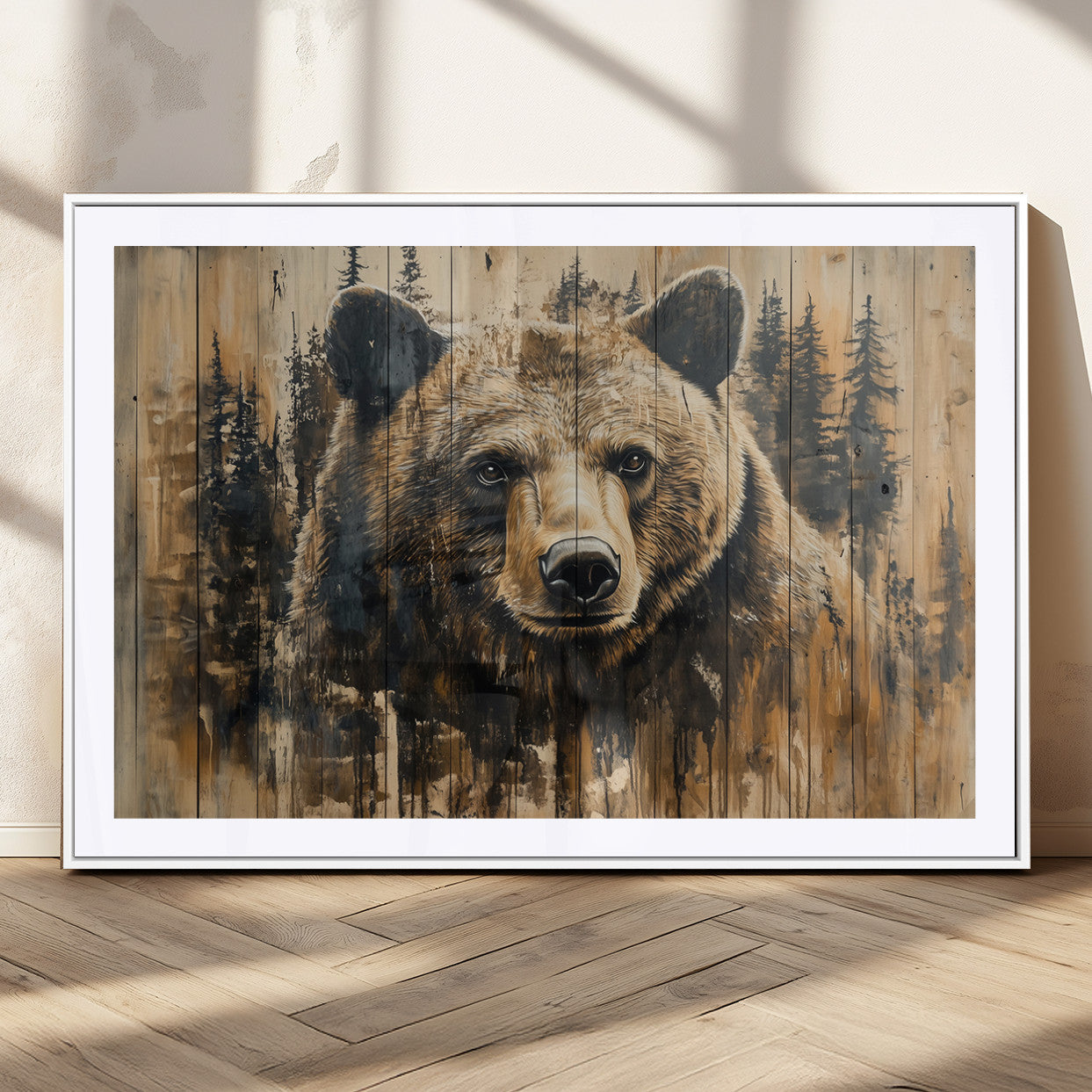 Majestic Grizzly 399 Bear Wall Art | 3-Panel Rustic Canvas