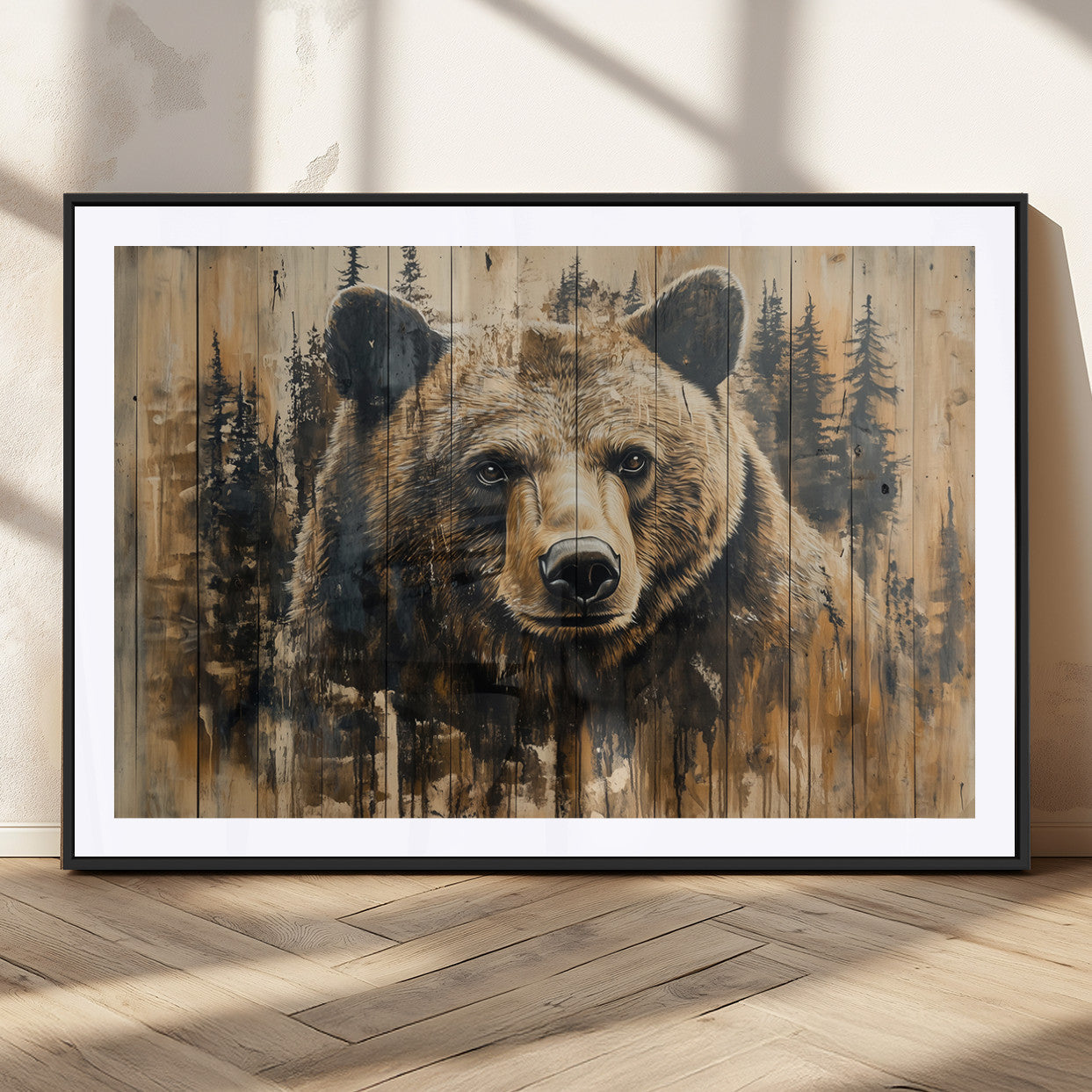 Majestic Grizzly 399 Bear Wall Art | 3-Panel Rustic Canvas