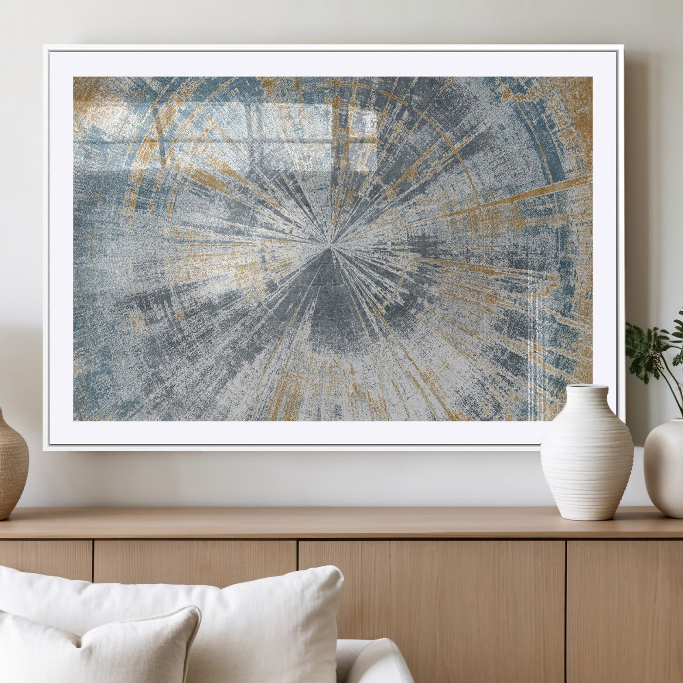 Radiant Abstract Wood Rings Canvas Art – Modern Triptych