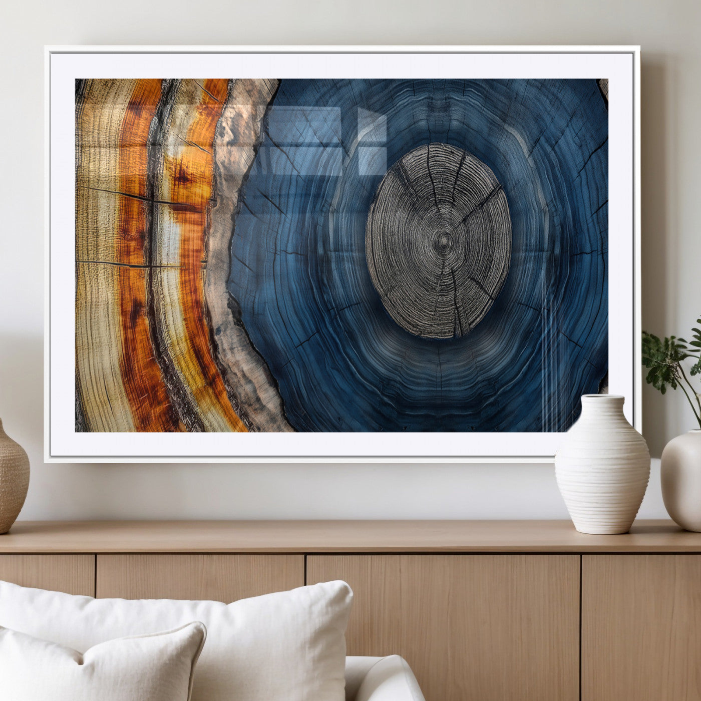 Abstract Tree Rings Wall Art Canvas Print – Modern Wood