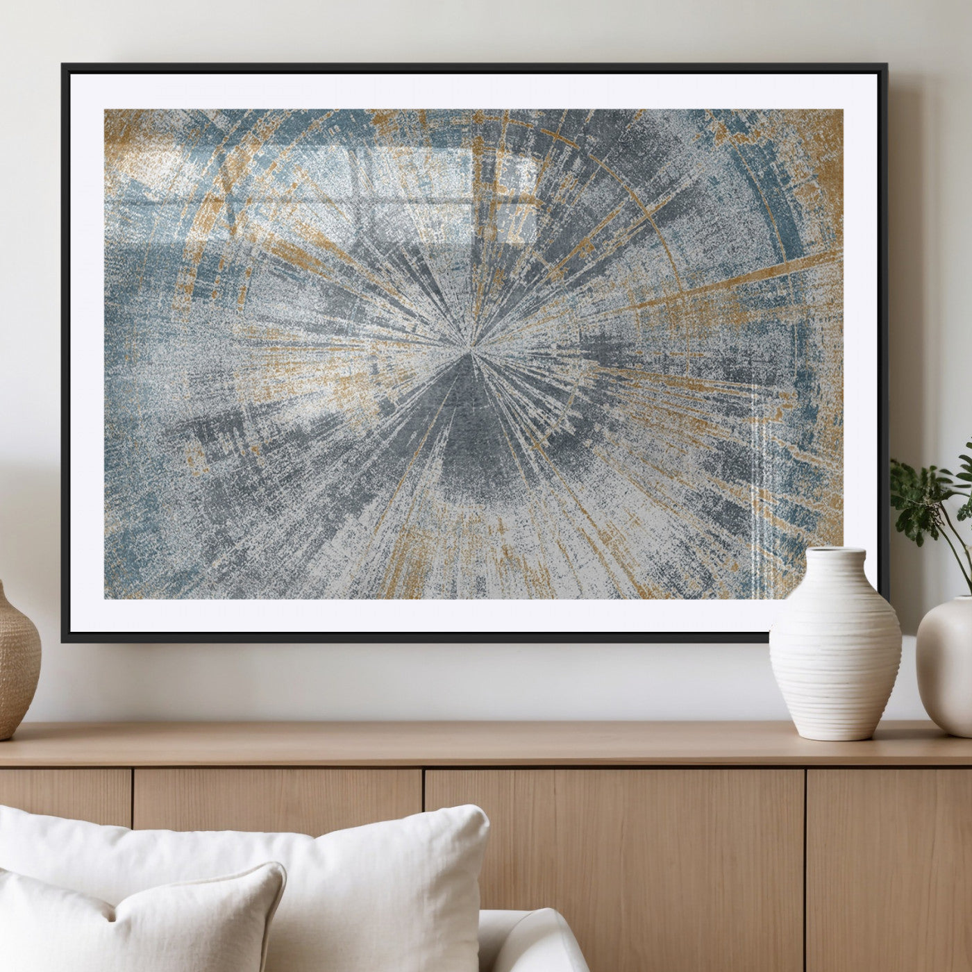 Radiant Abstract Wood Rings Canvas Art – Modern Triptych