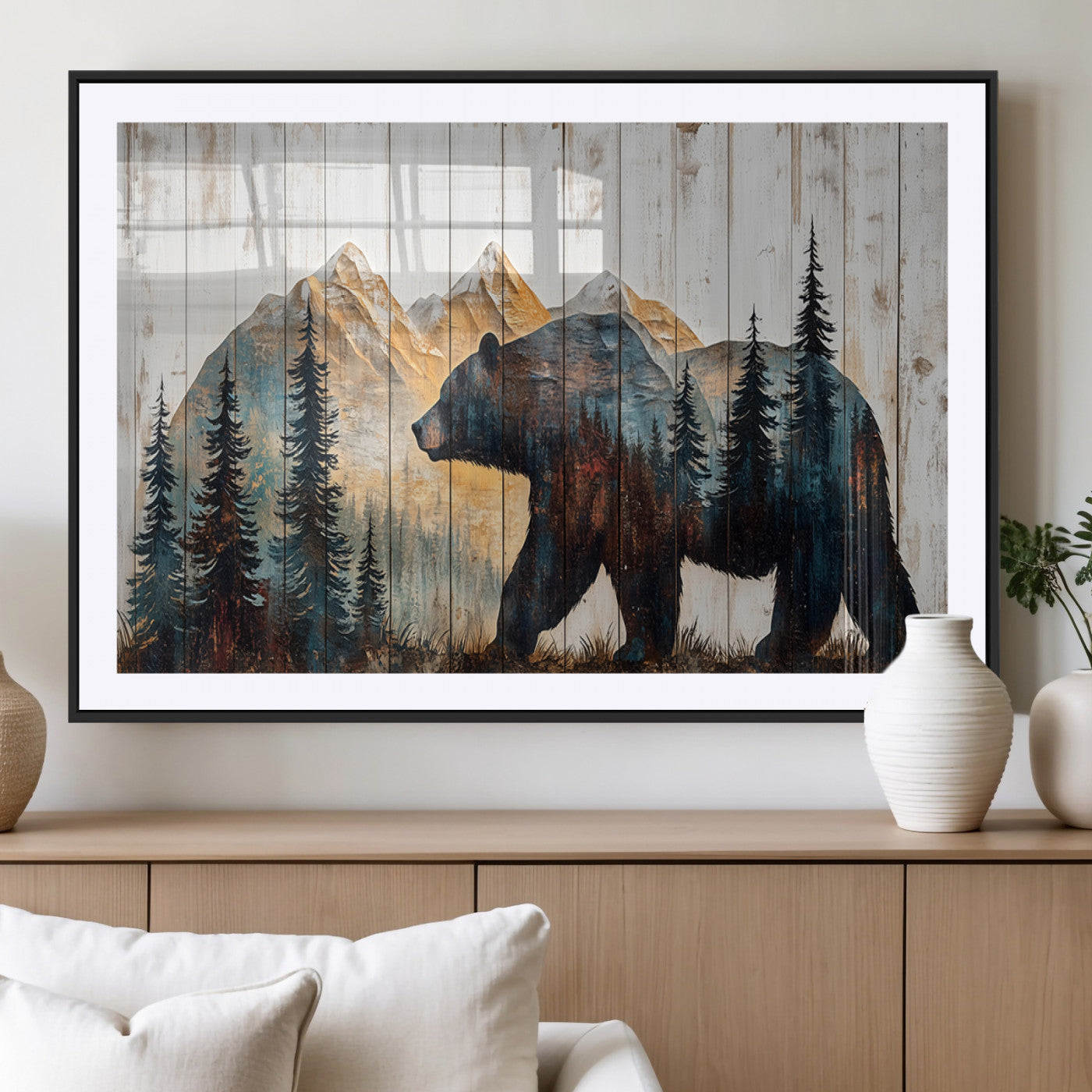 Rustic Bear Wall Art - Grizzly 399 Bear Wall Art - Mountain