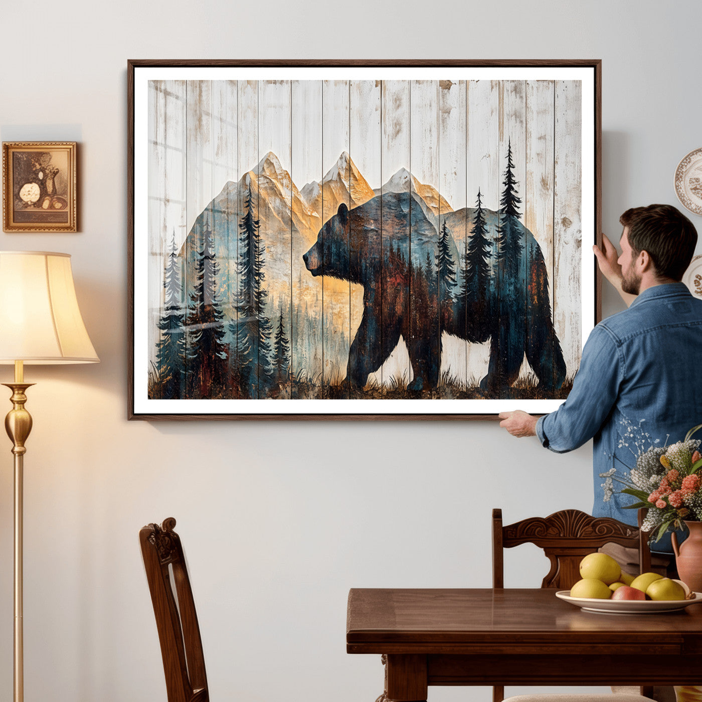 Rustic Bear Wall Art - Grizzly 399 Bear Wall Art - Mountain