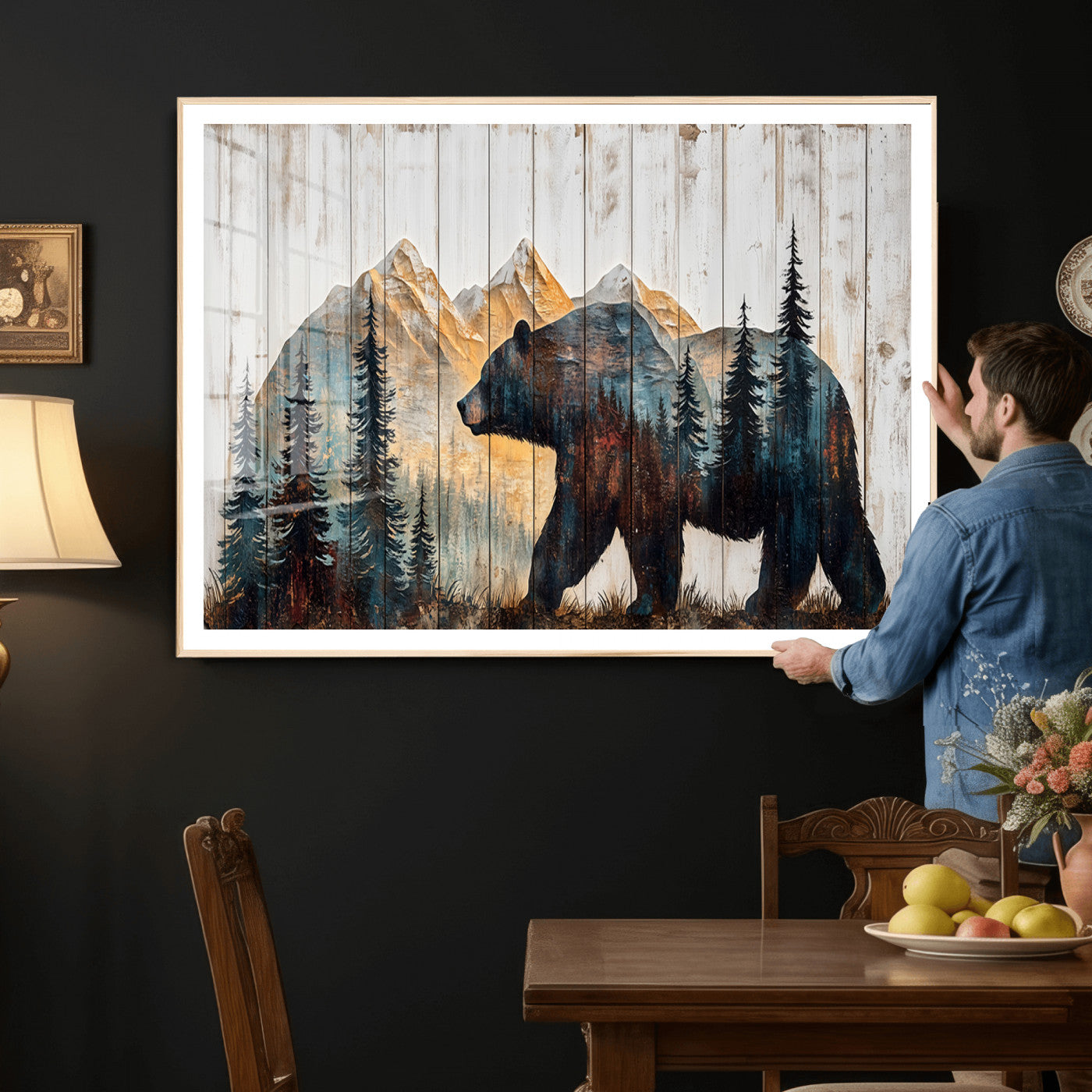 Rustic Bear Wall Art - Grizzly 399 Bear Wall Art - Mountain