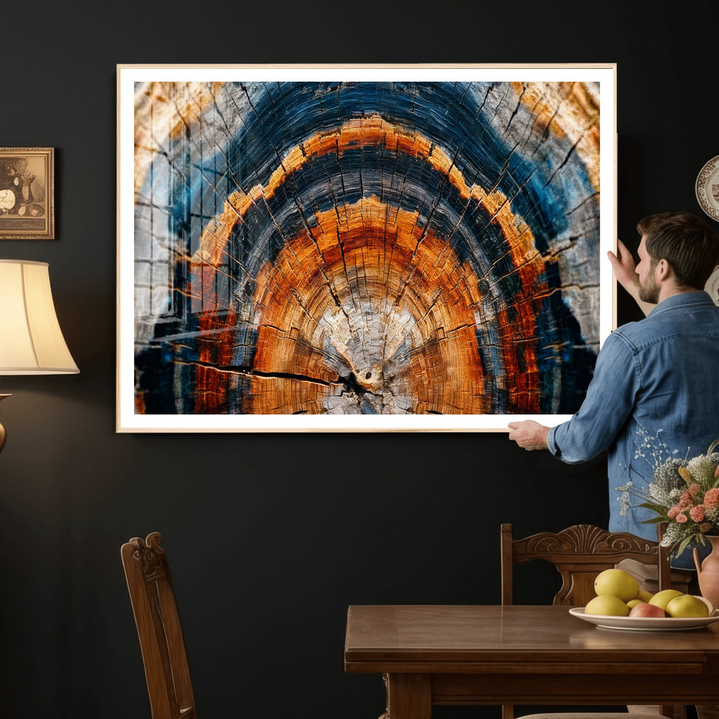 Abstract Wood Grain Canvas Print, Tree Ring Pattern Wall