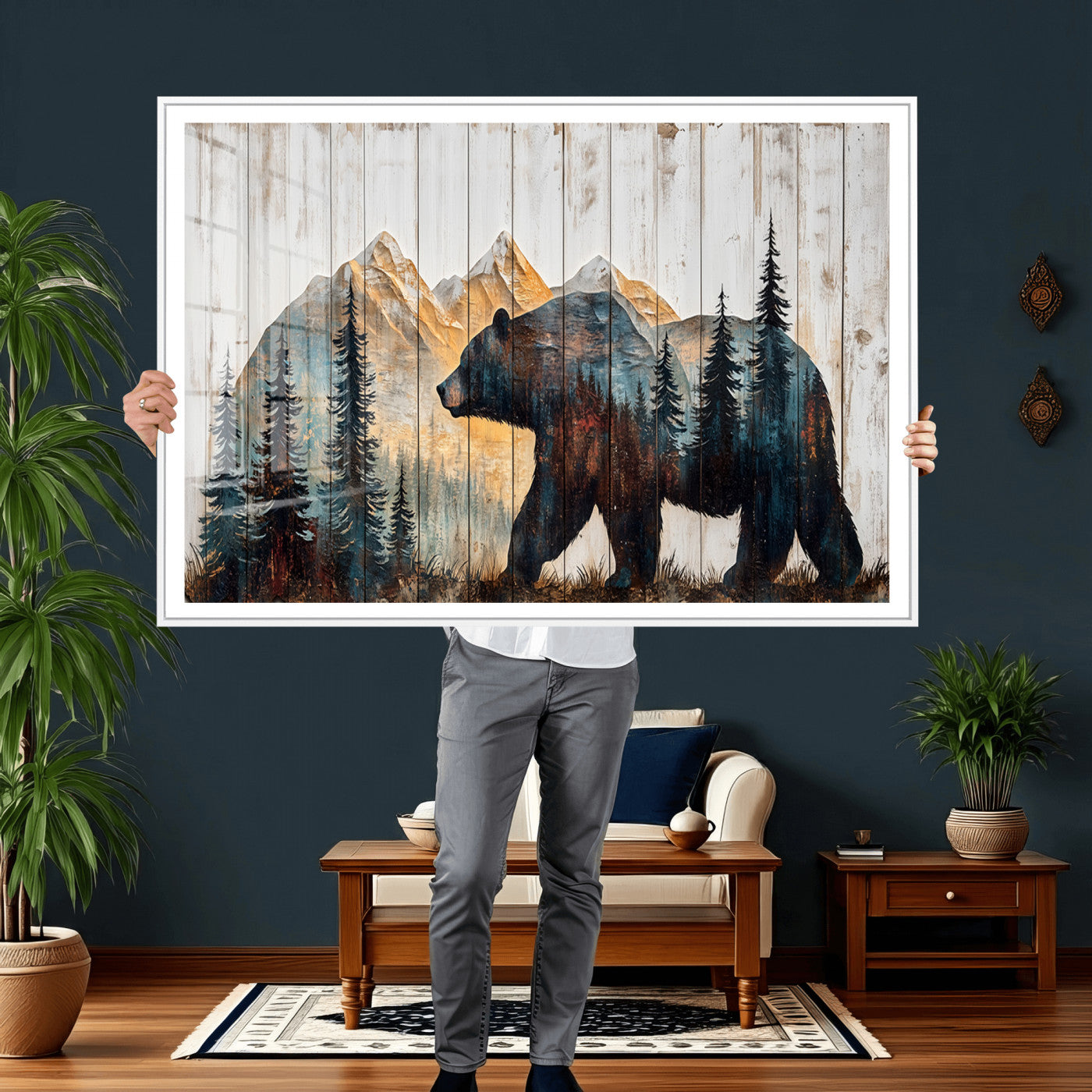 Rustic Bear Wall Art - Grizzly 399 Bear Wall Art - Mountain