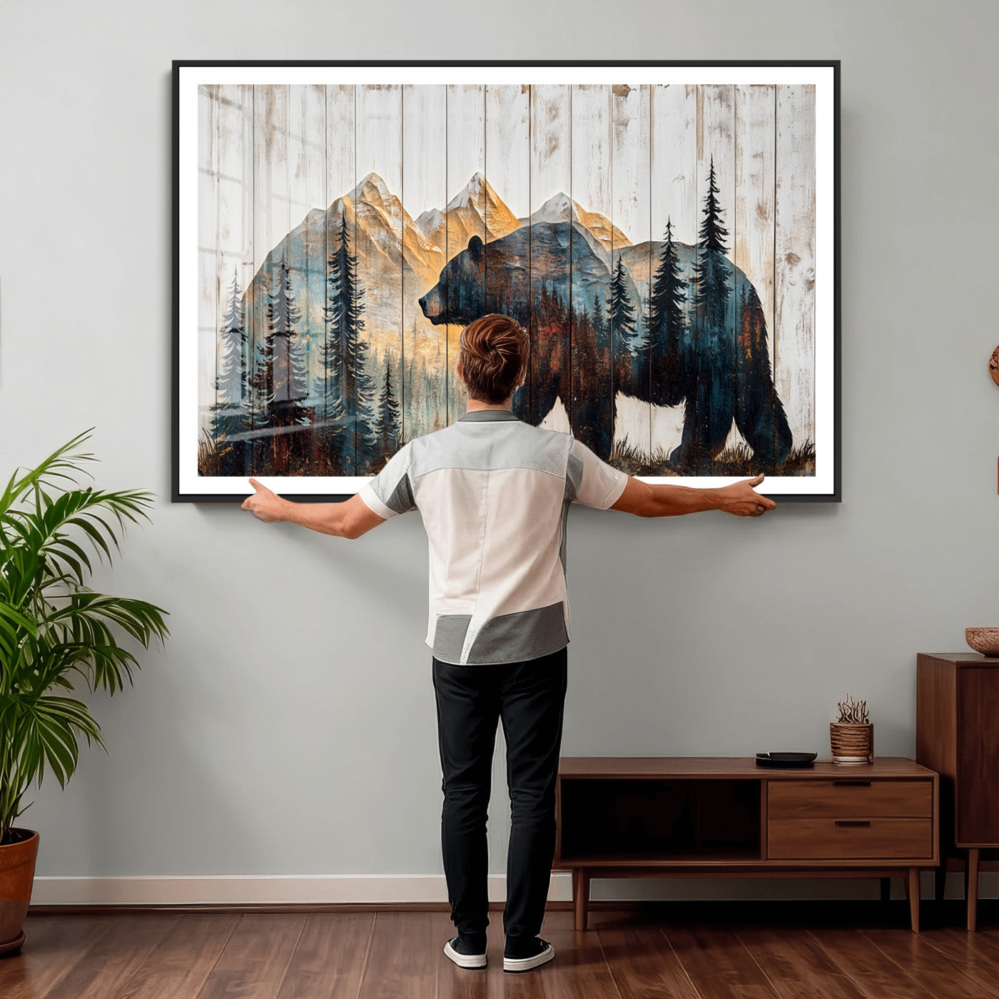 Rustic Bear Wall Art - Grizzly 399 Bear Wall Art - Mountain