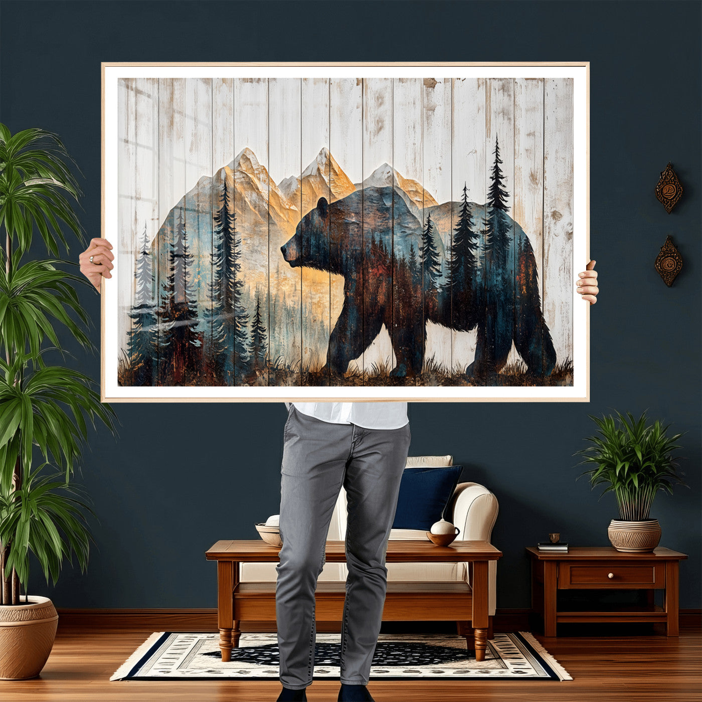 Rustic Bear Wall Art - Grizzly 399 Bear Wall Art - Mountain