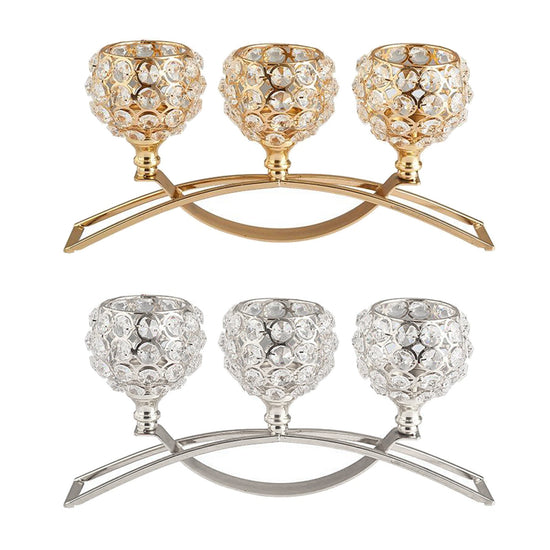 Crystal Geometric Wrought Iron Candle Holder Ornament