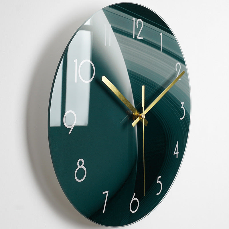 Luxury Silent Glass Wall Clock Living Room Decor