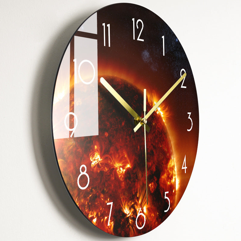 Luxury Silent Glass Wall Clock Living Room Decor