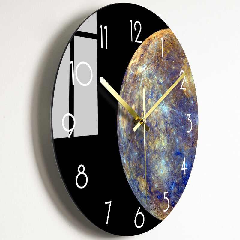 Luxury Silent Glass Wall Clock Living Room Decor