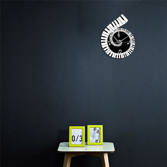 Musical Notes Treble Clef Piano Wall Clock Decor