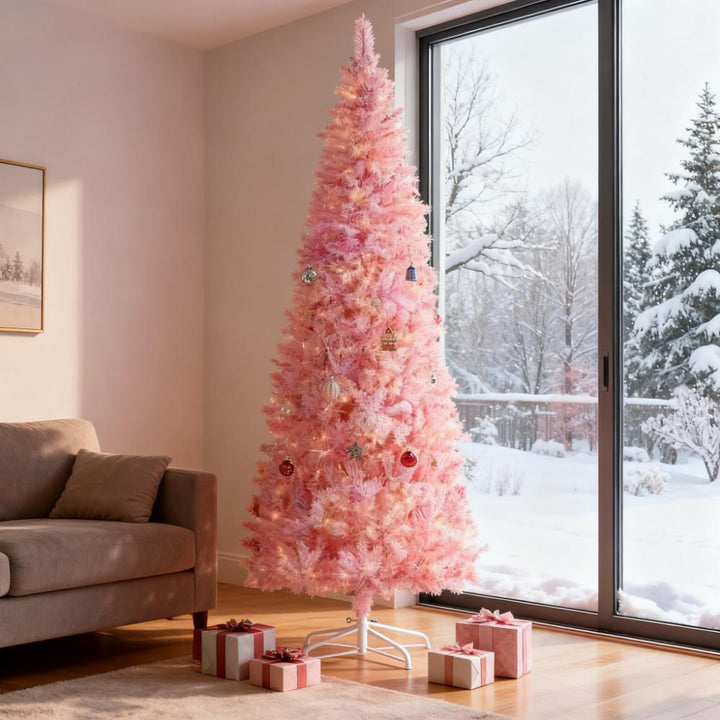 Snow Flocked Pencil Shape Artificial Christmas Tree, artificial Christmas tree for festive holiday home decor from Cedar & Spice Gifts