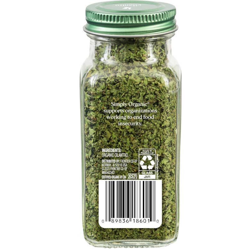 Pure Dried Cilantro, Certified Organic, Kosher, 0.78 Oz