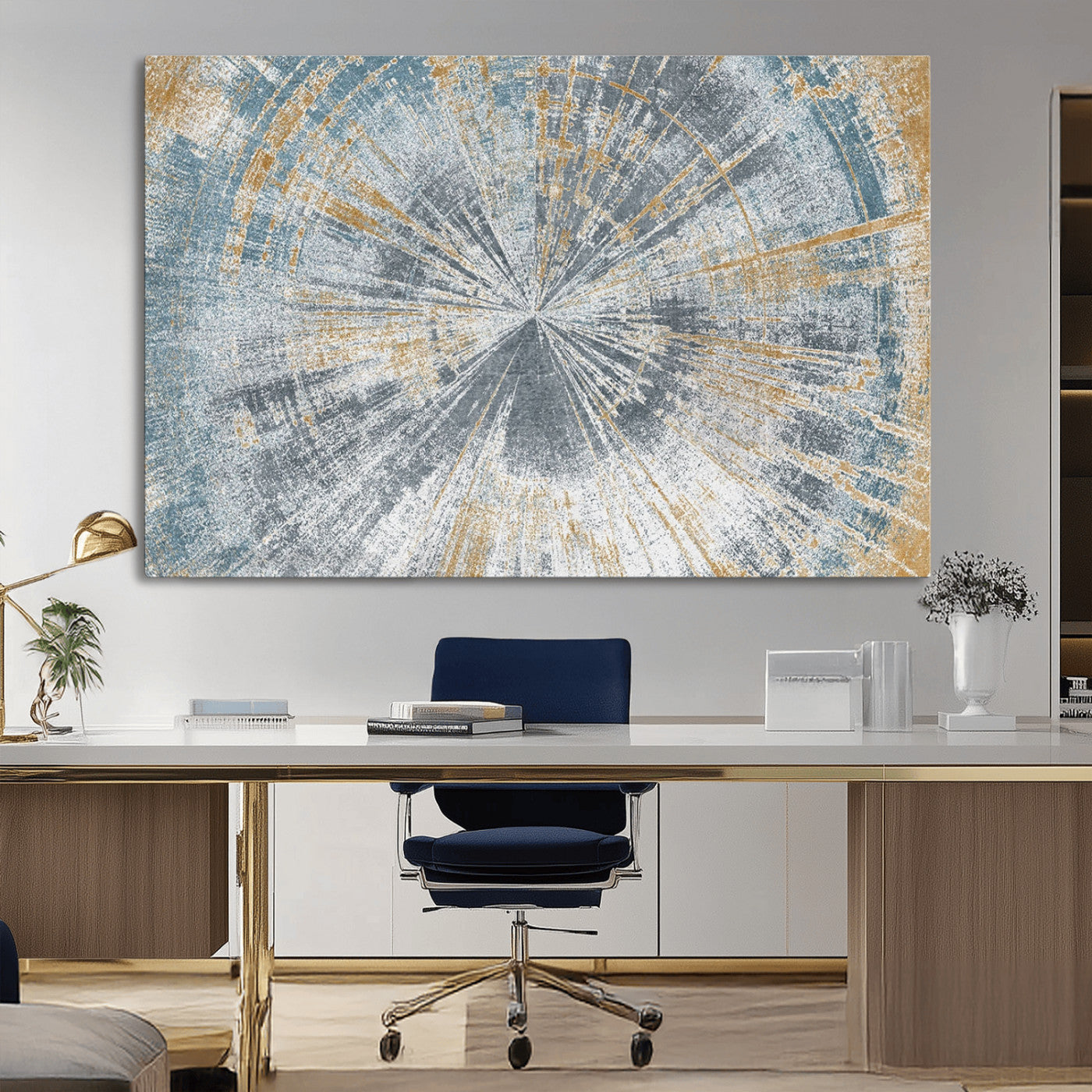 Radiant Abstract Wood Rings Canvas Art – Modern Triptych
