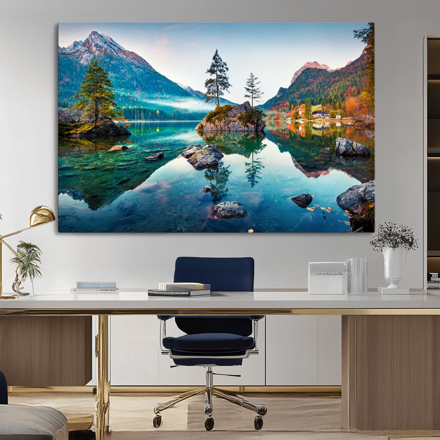 Crystal Clear Lake Wall Art | Mountains Wall Art Canvas | 3