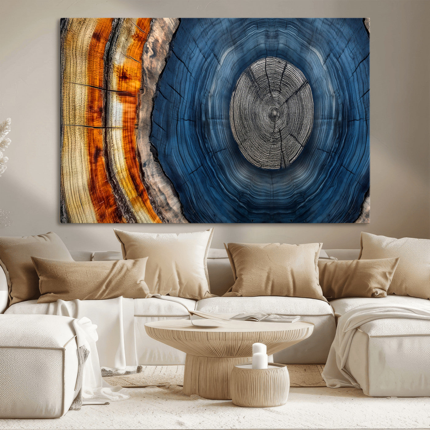 Abstract Tree Rings Wall Art Canvas Print – Modern Wood