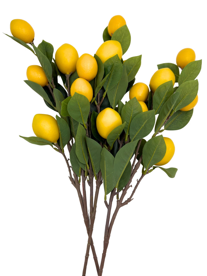 Artificial Lemon Stems - Bundle of 3