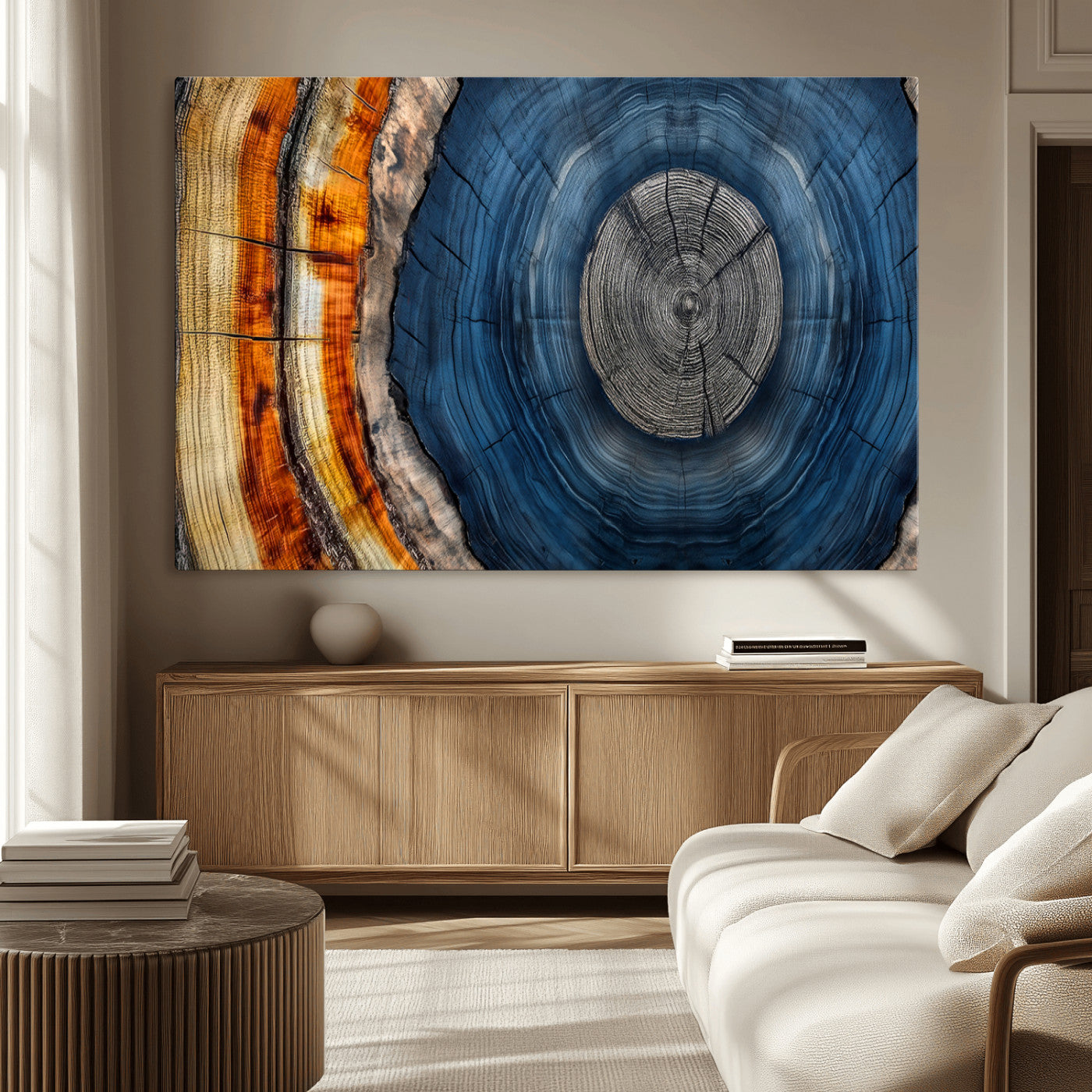 Abstract Tree Rings Wall Art Canvas Print – Modern Wood