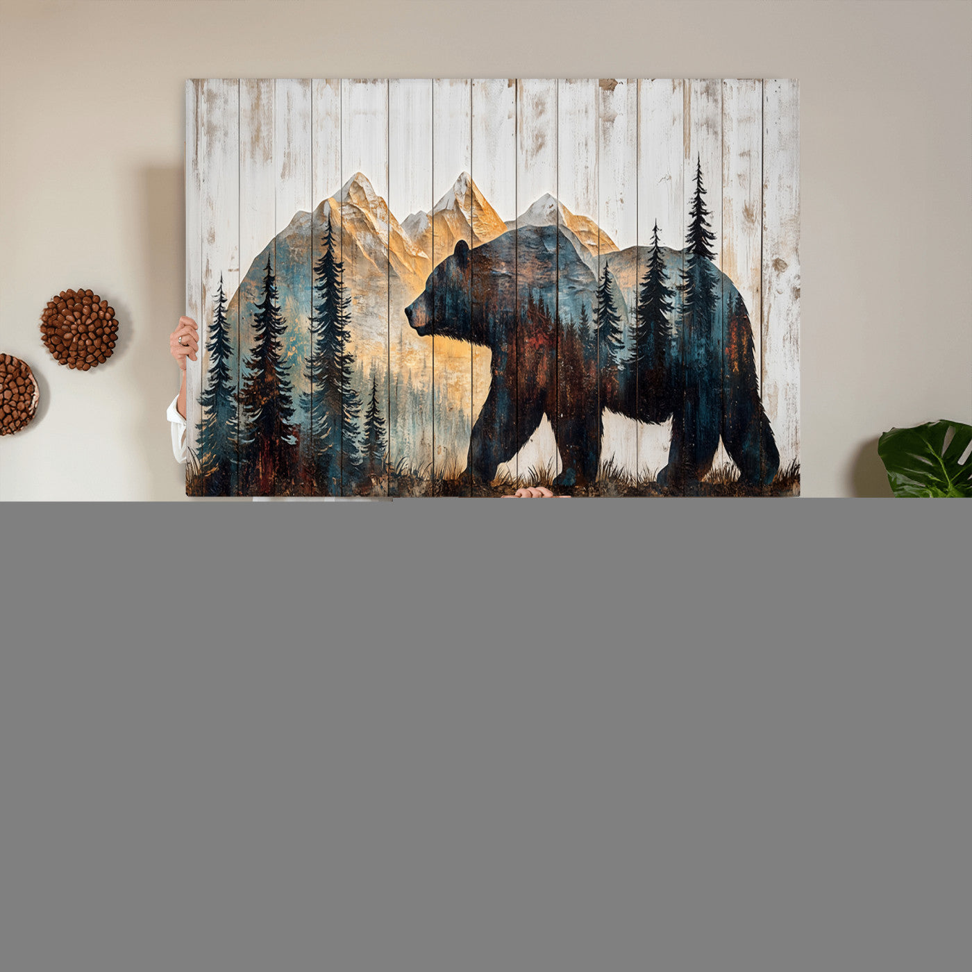 Rustic Bear Wall Art - Grizzly 399 Bear Wall Art - Mountain