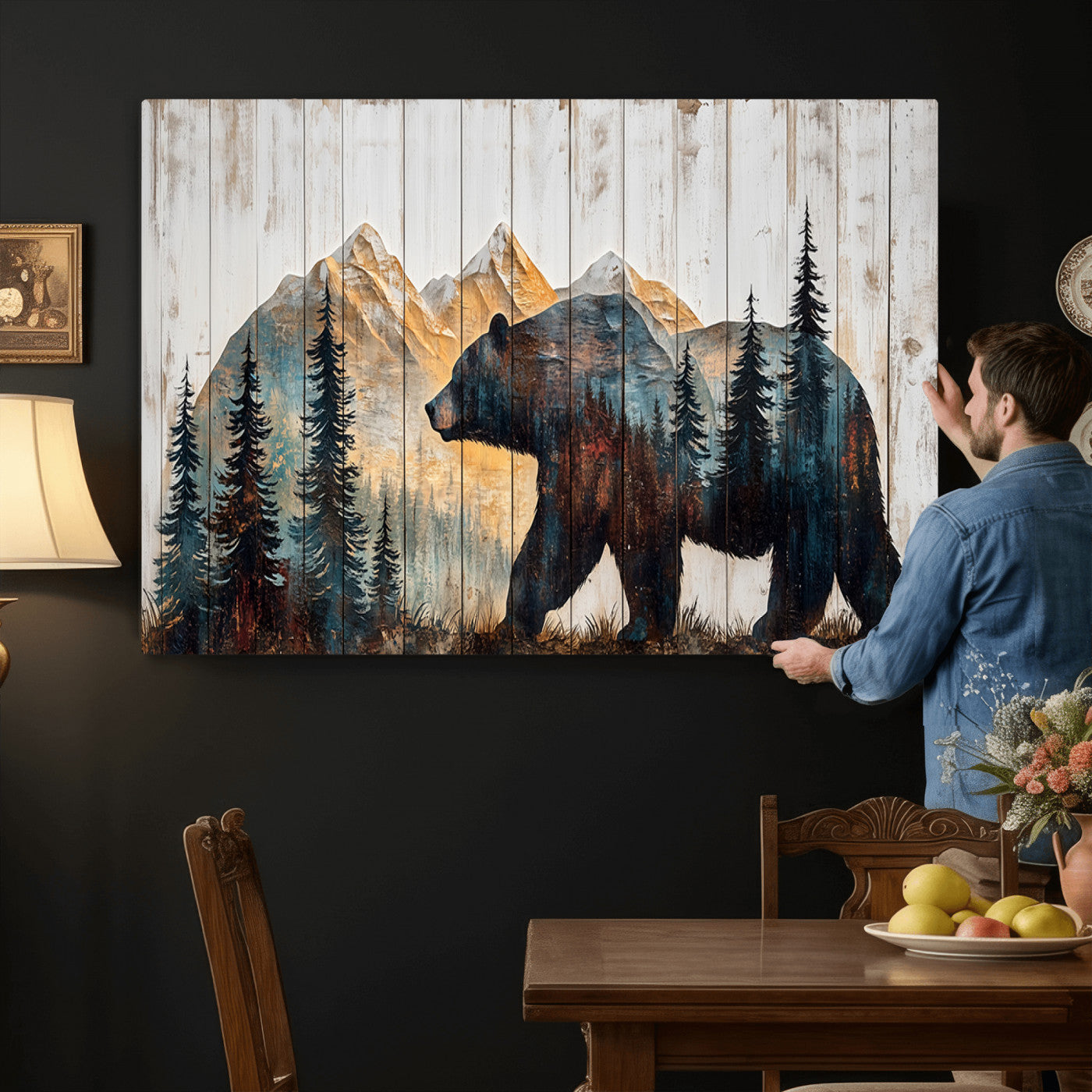 Rustic Bear Wall Art - Grizzly 399 Bear Wall Art - Mountain