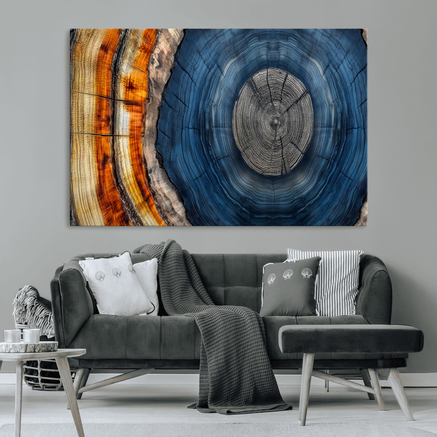 Abstract Tree Rings Wall Art Canvas Print – Modern Wood