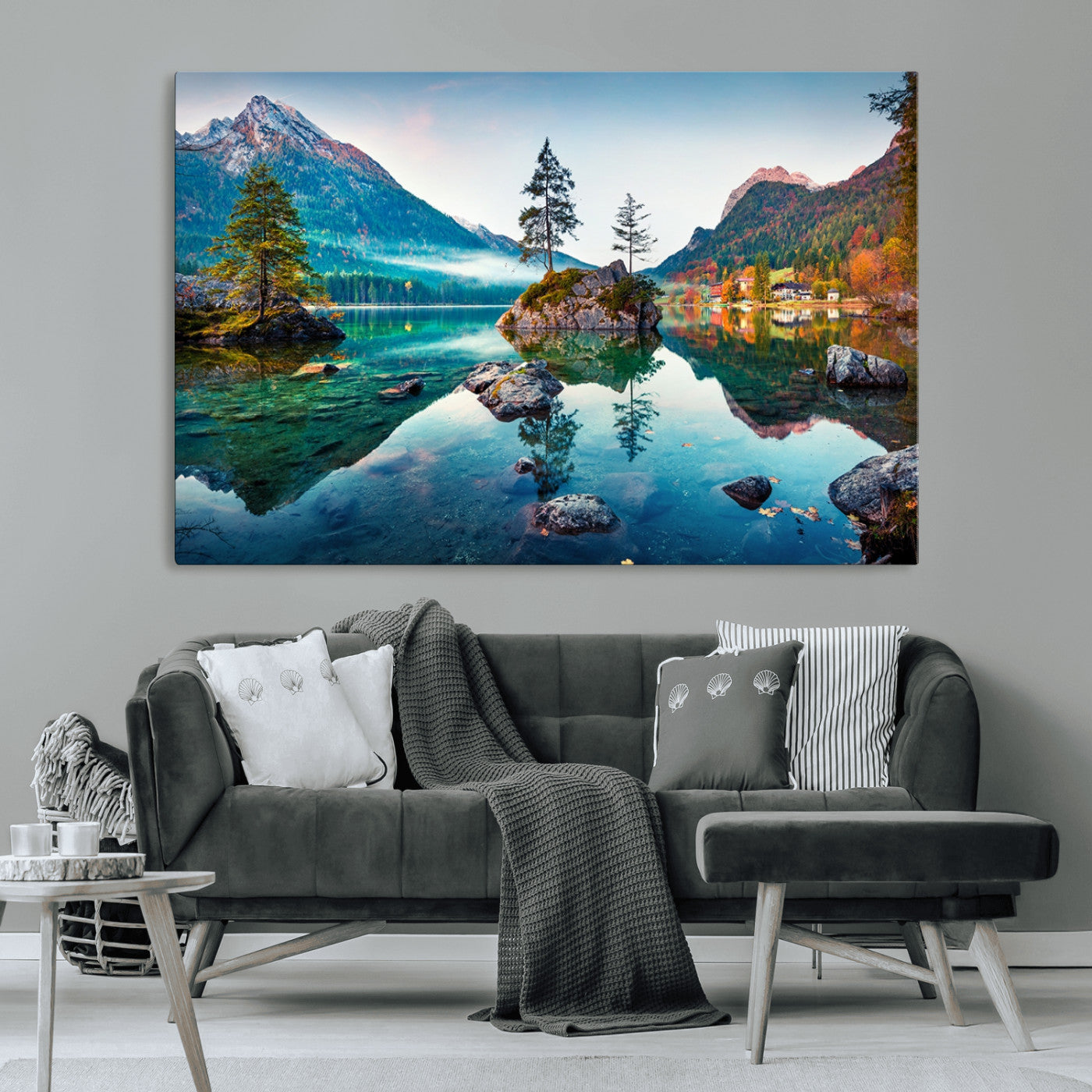 Crystal Clear Lake Wall Art | Mountains Wall Art Canvas | 3