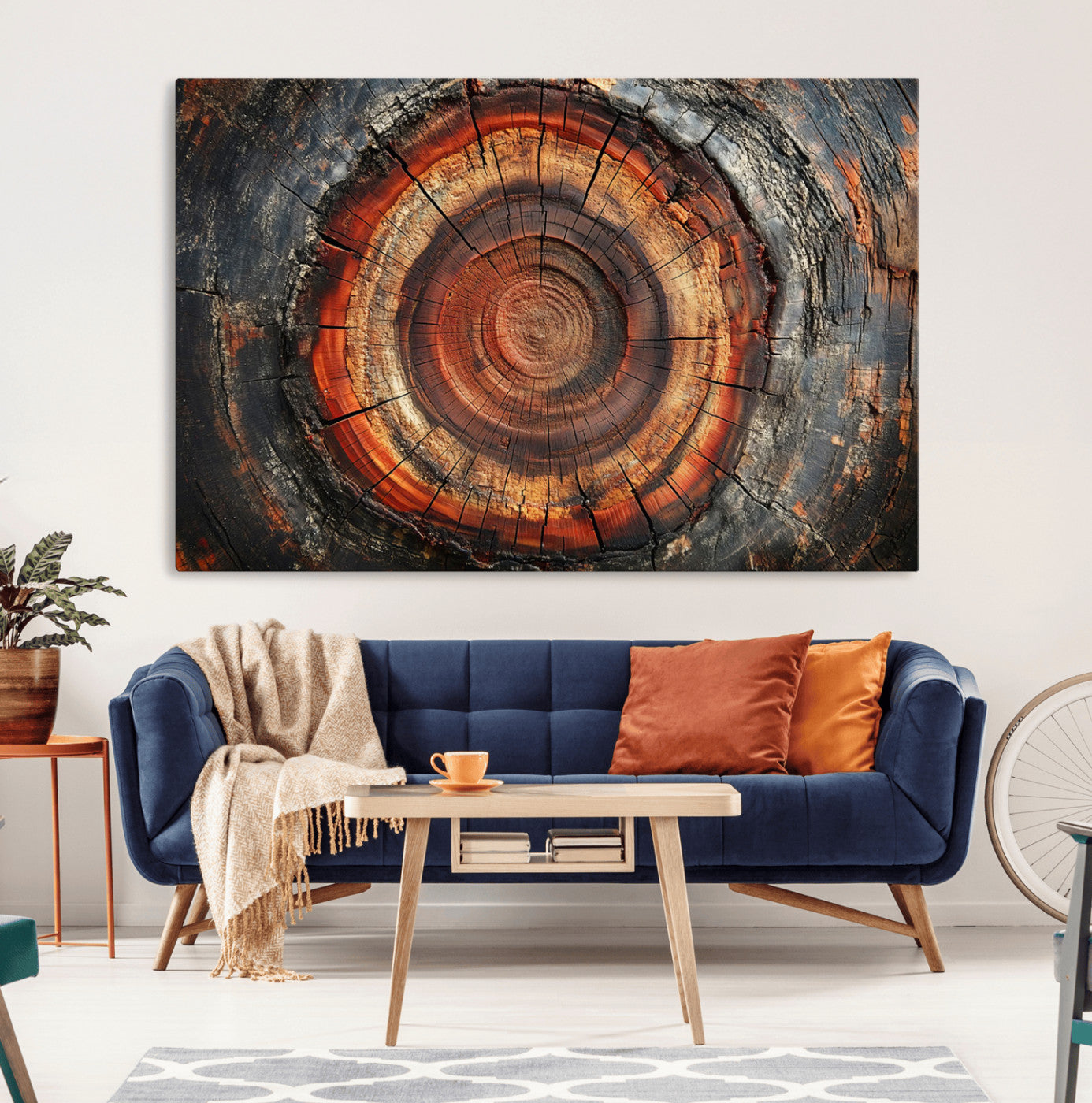 Wood Grain Canvas Wall Art - Framed Abstract Tree Ring