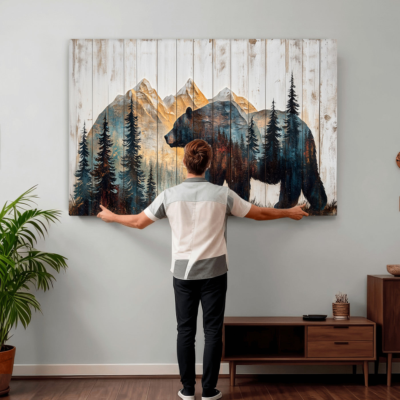 Rustic Bear Wall Art - Grizzly 399 Bear Wall Art - Mountain