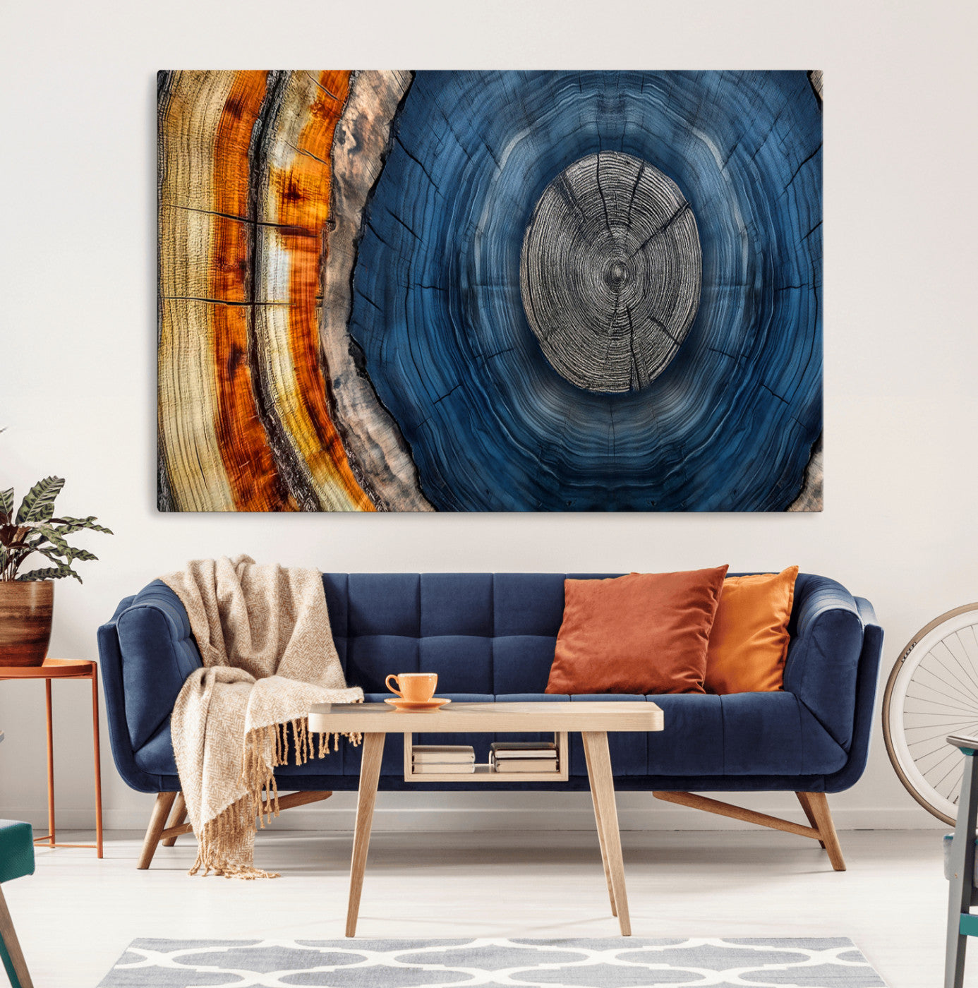 Abstract Tree Rings Wall Art Canvas Print – Modern Wood