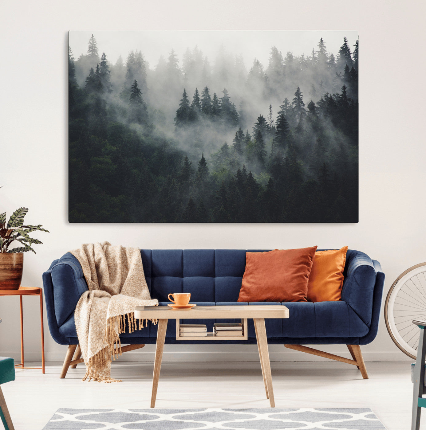 Nature Wall Decor - Serene Triptych Nature Print – Woodland