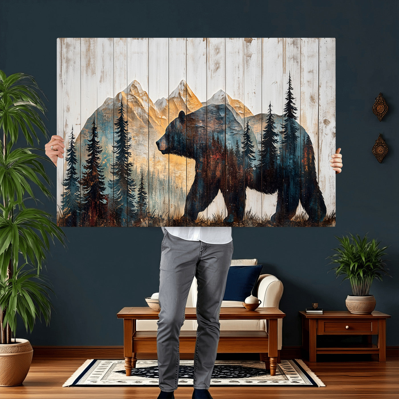 Rustic Bear Wall Art - Grizzly 399 Bear Wall Art - Mountain