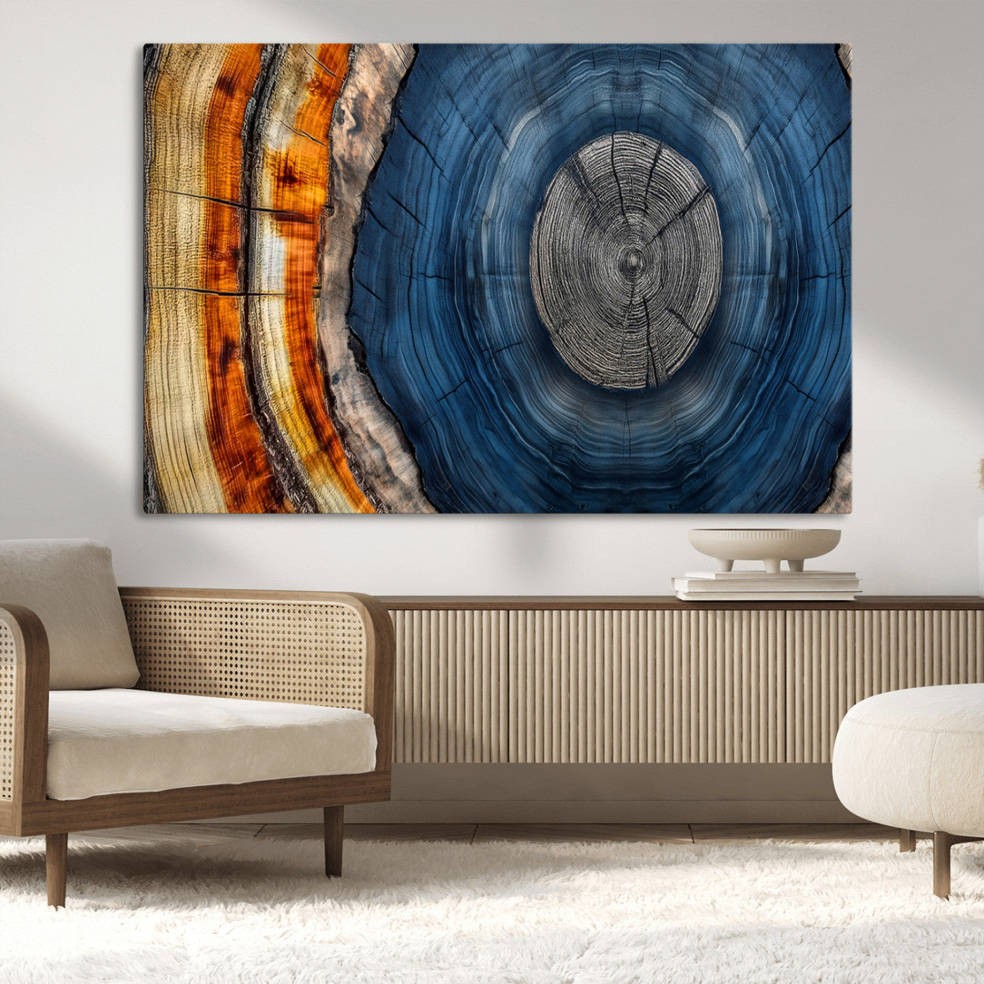 Abstract Tree Rings Wall Art Canvas Print – Modern Wood