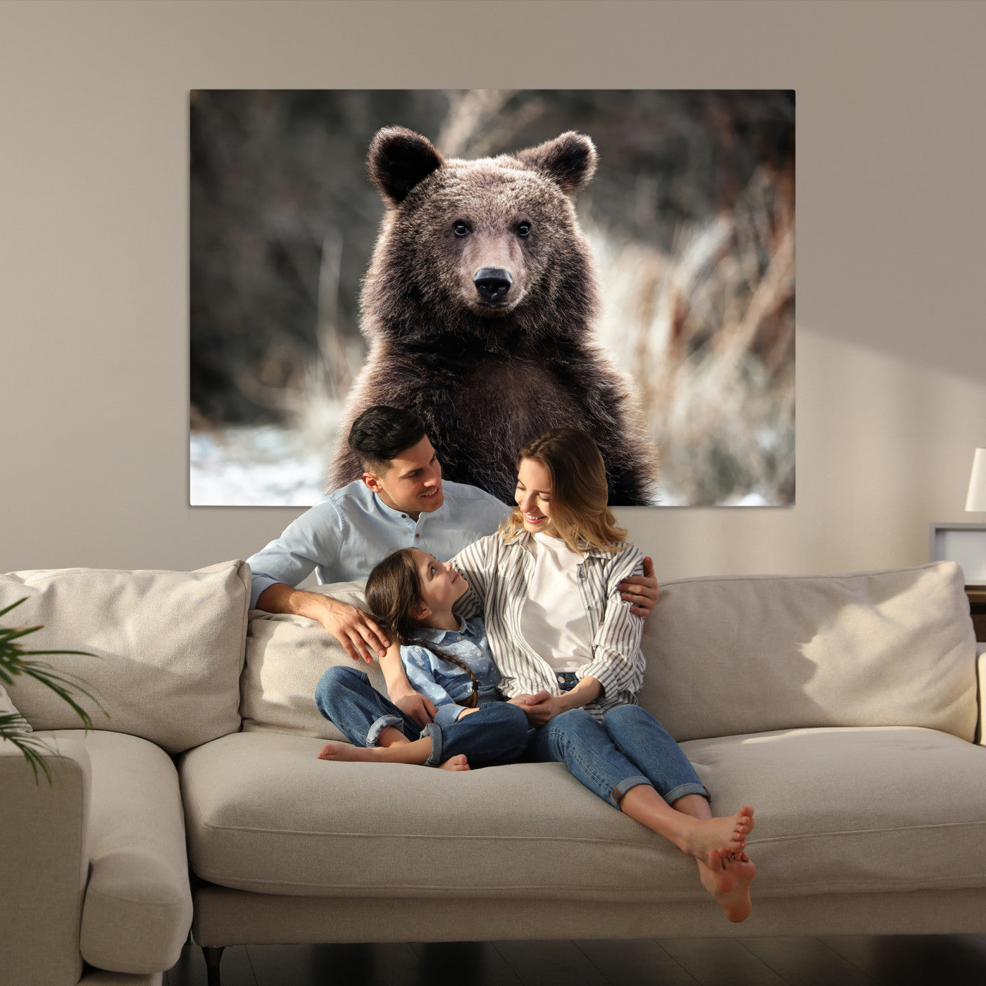 Brown Bear Wall Art Canvas Print – Framed Majestic Woodland