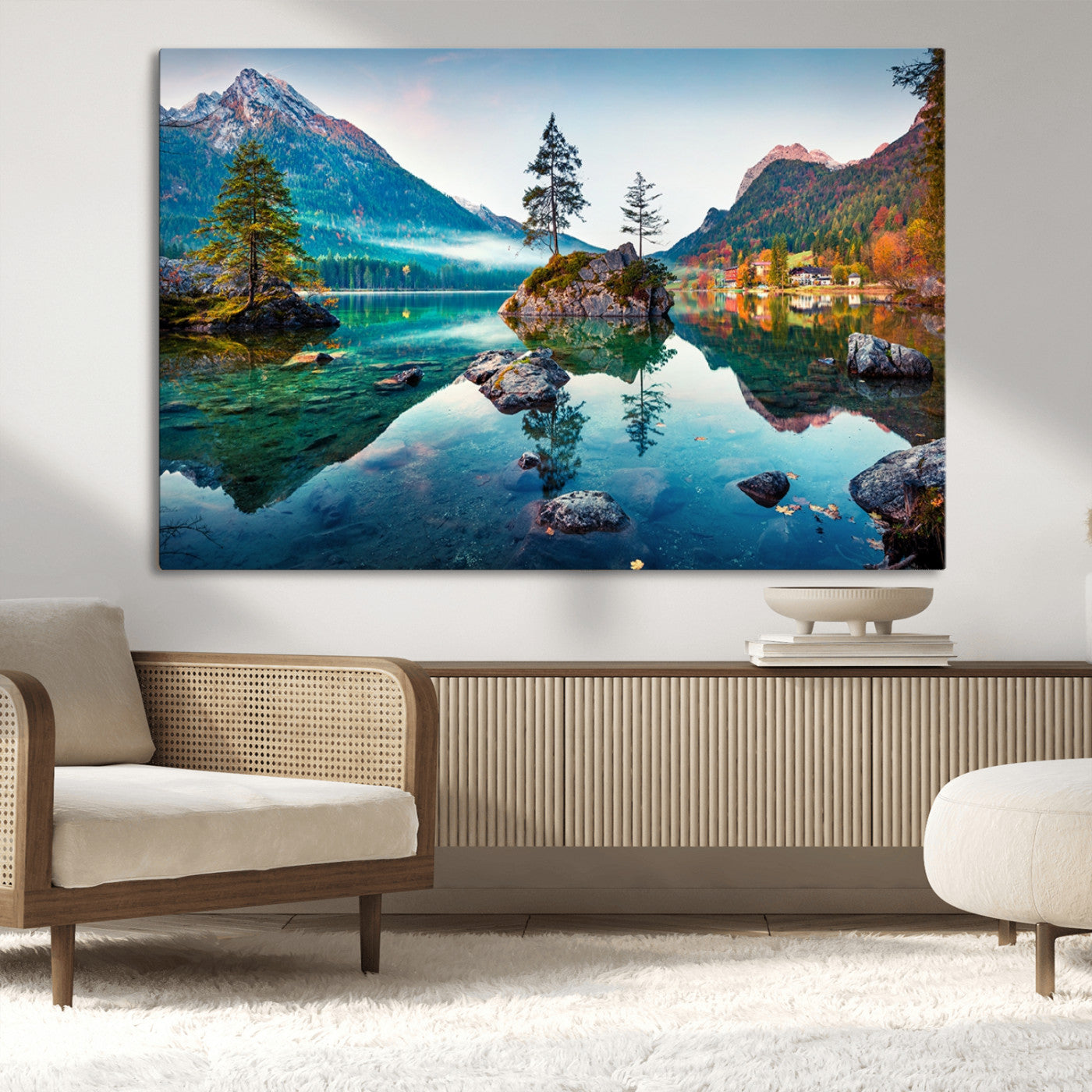 Crystal Clear Lake Wall Art | Mountains Wall Art Canvas | 3