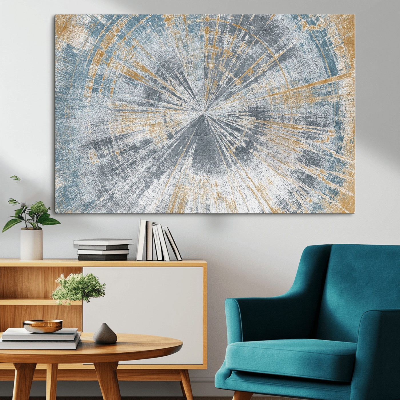Radiant Abstract Wood Rings Canvas Art – Modern Triptych
