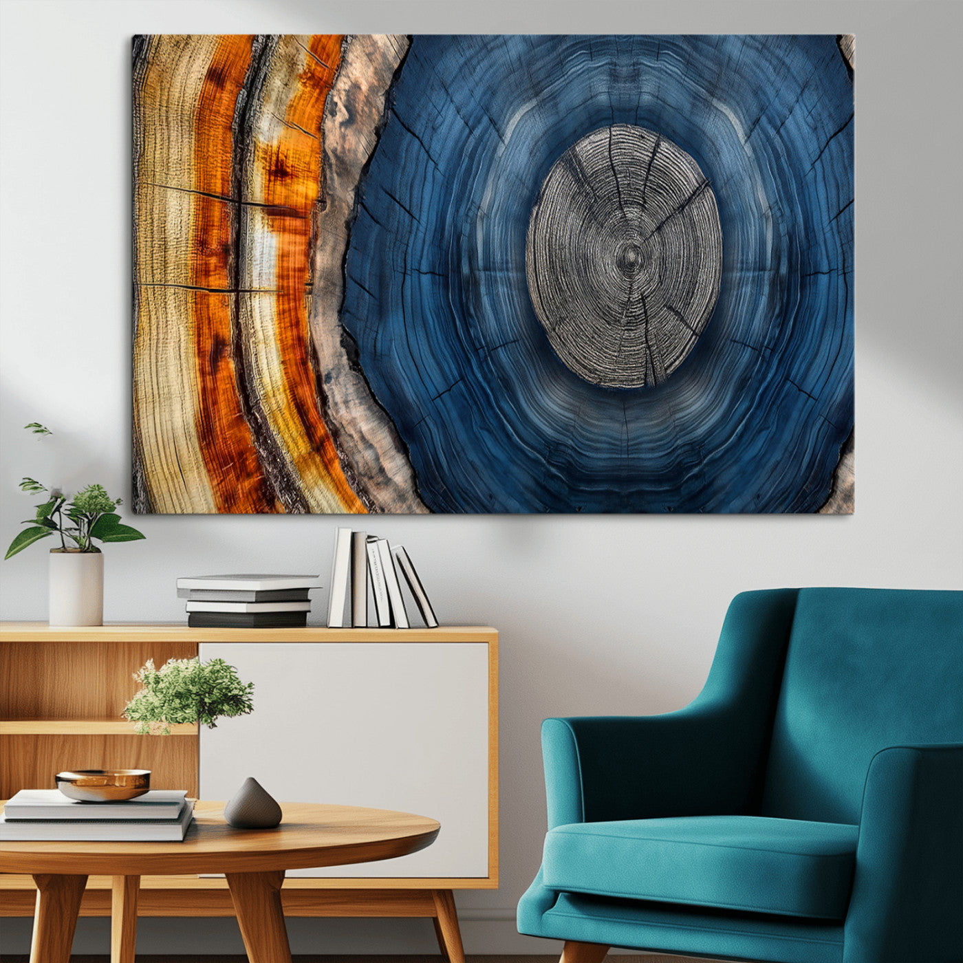 Abstract Tree Rings Wall Art Canvas Print – Modern Wood