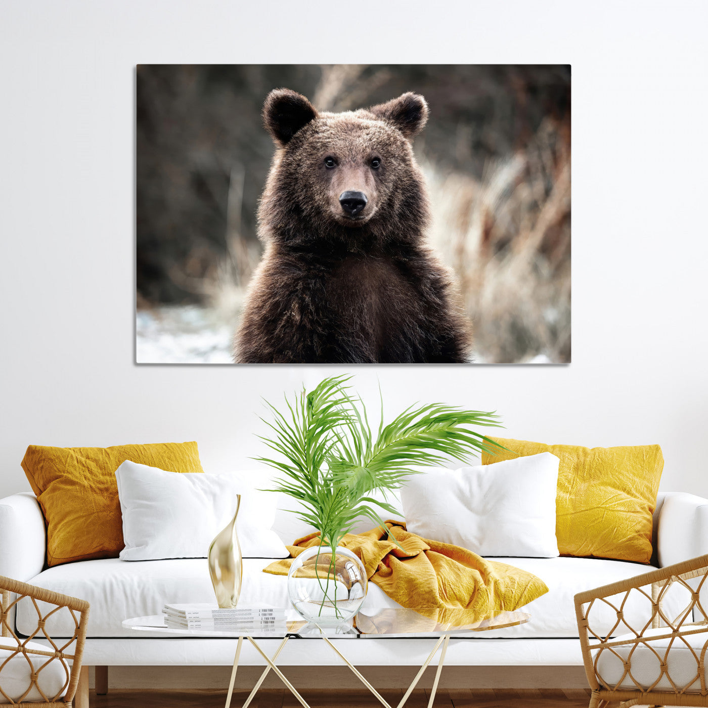 Brown Bear Wall Art Canvas Print – Framed Majestic Woodland